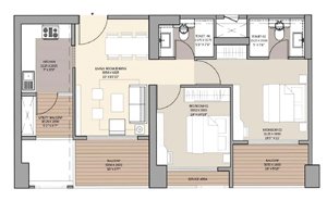 2 BHK floor plan